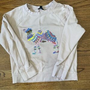 J.Crew Super Fun Beaded Camel Sweatshirt/Pullover Size Medium